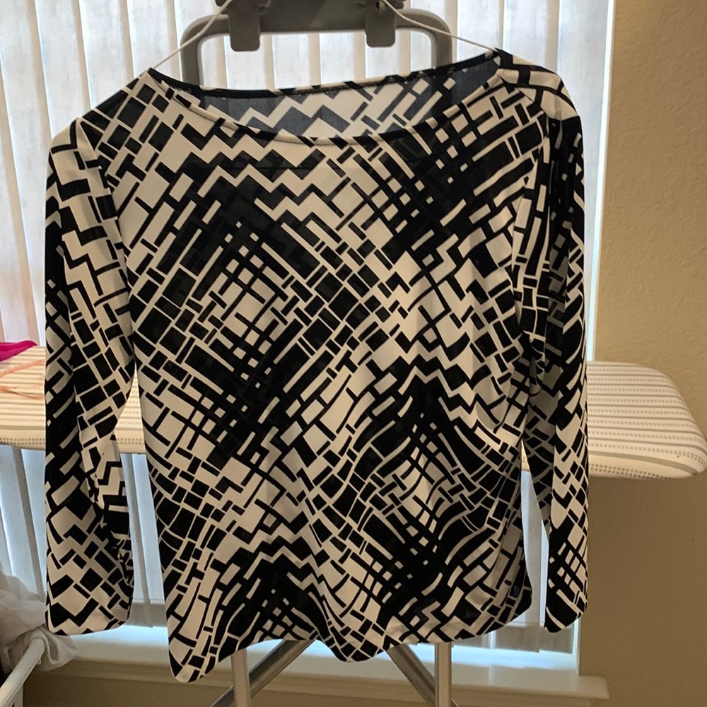 Black and white blouse
